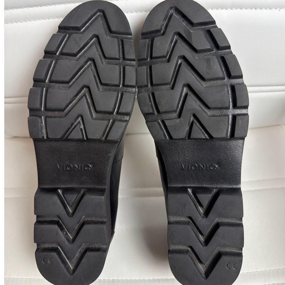 Vionic Kensley Black Leather Lug Sole Penny Loafers Orthotic Comfort 8W Comfort - Picture 4 of 7